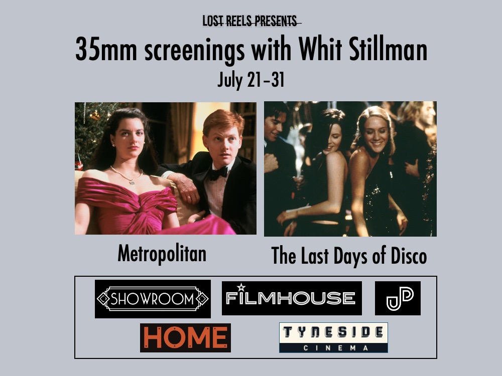 LostReelsUK's tweet image. TWO WEEKS before @LostReelsUK 35mm Q&A tour with @WhitStillman hits the road! Look for individual screening notices from @showroomcinema, @HOME_mcr, Tyneside Cinema, Edinburgh Filmhouse, and UPP Oxford. All dates and listings here: tinyurl.com/5dcxp7kv