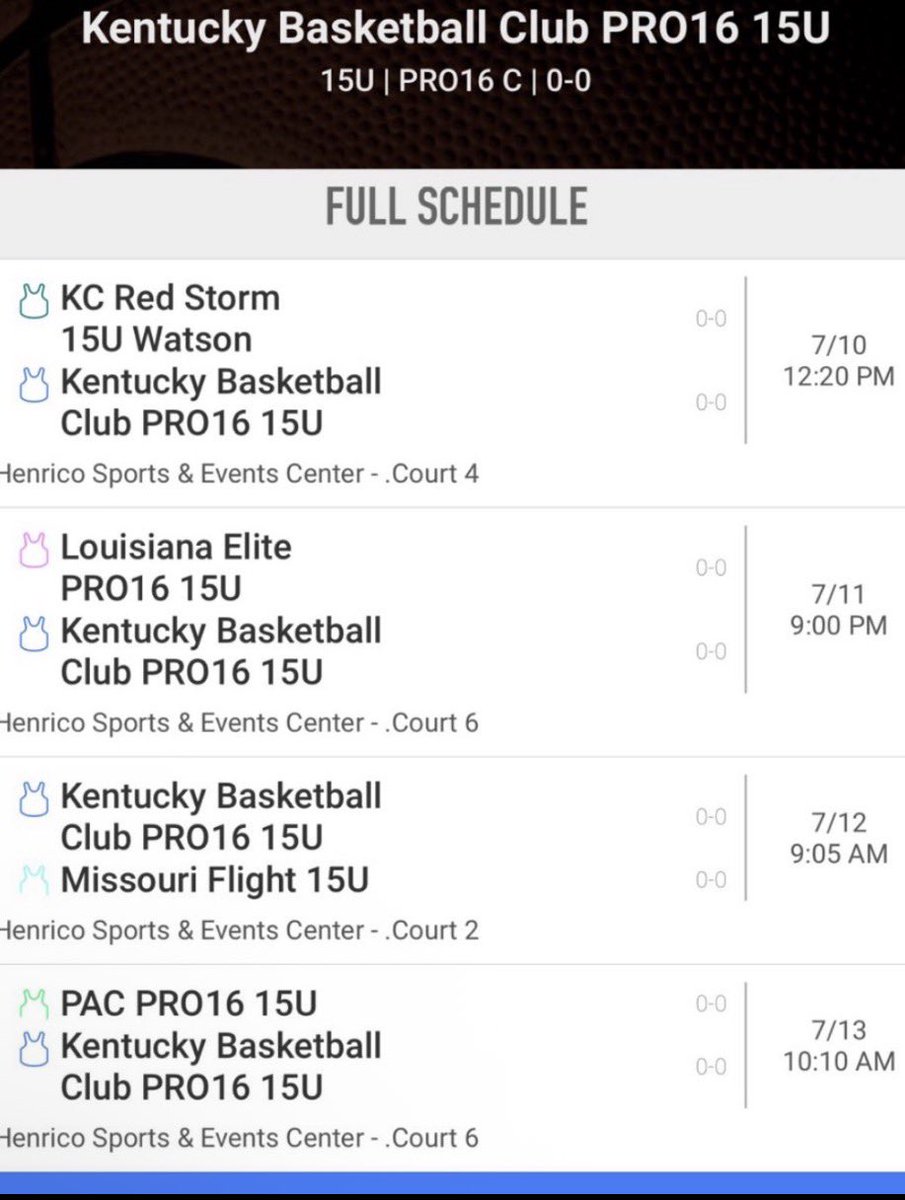 Schedule for this weekend in Richmond Virginia