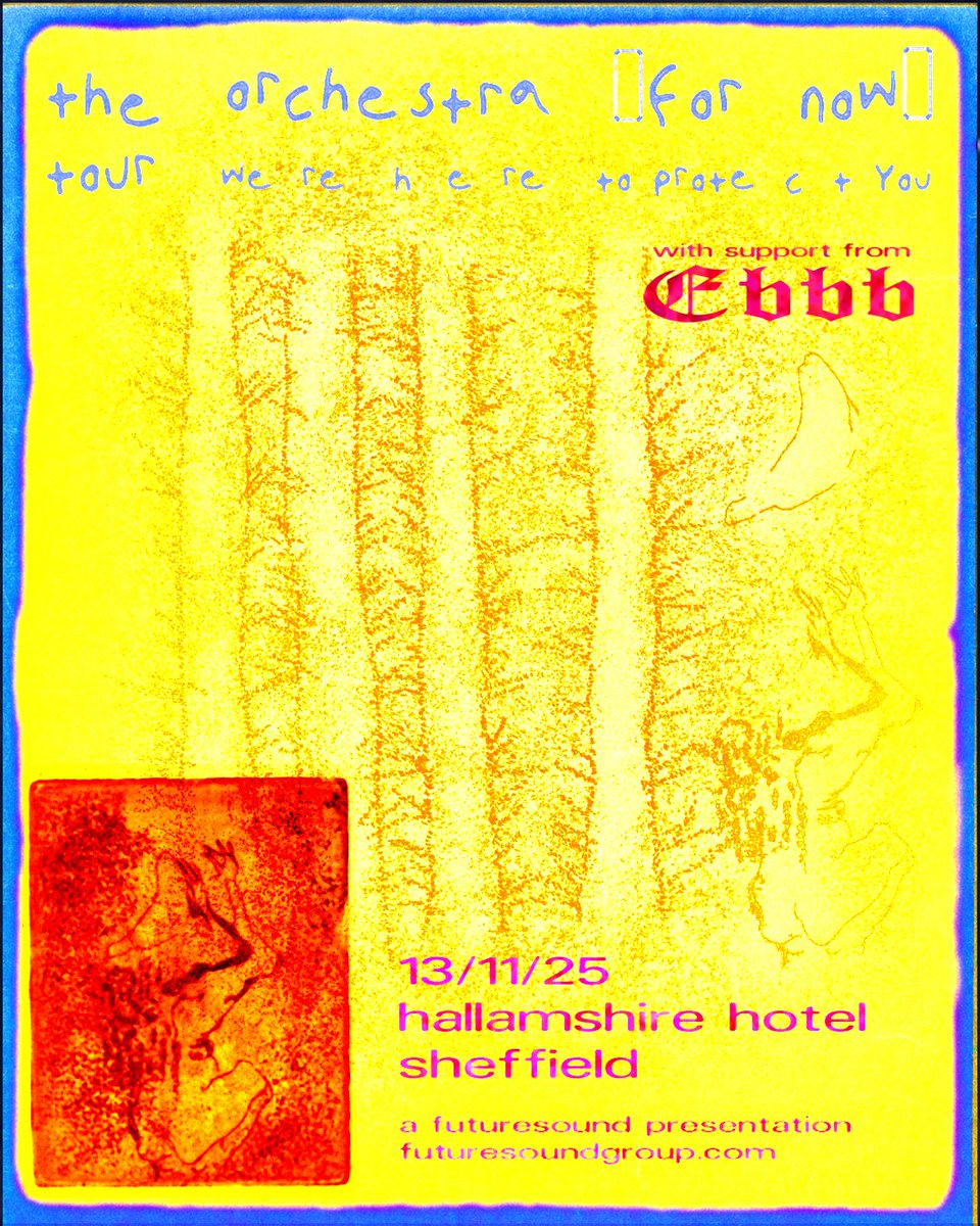 Futuresoundshow's tweet image. Elusive London electronic trio Ebbb join The Orchestra for Now live in Shef!!
Fresh off the back of some huge London sell out shows and winning this years Green Man Rising competition, catch Hotly-tipped London-based seven piece this November!
🎟️ futuresound.seetickets.com/event/the-orch…
