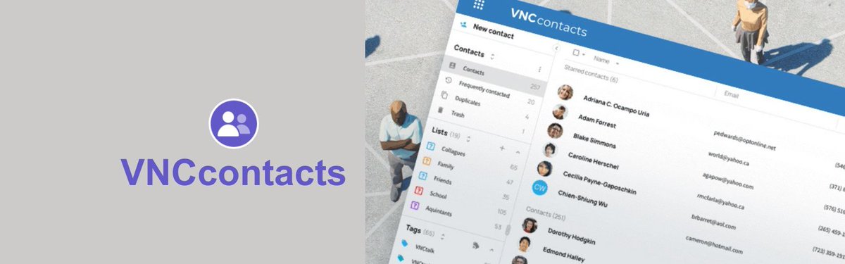 VNCcontacts: Ihr professionelles Adressbuch mit umfassendem Überblick über alle Interaktionen – Chats, E-Mails, Anrufe. Greifen Sie schnell auf Infos zu, treffen Sie fundierte Entscheidungen und pflegen Sie Kontakte mühelos. Nutzen Sie direkt Anrufe, SMS oder alle