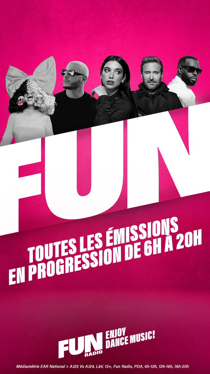 #AudiencesRadios MERCI au 1,8 million d’auditeurs quotidiens de Dance Music <a href="/funradio_fr/">Fun Radio France</a> 🎧🧡
Tous les programmes en hausse de 6h à 20h ↗️ Bravo aux équipes 👏