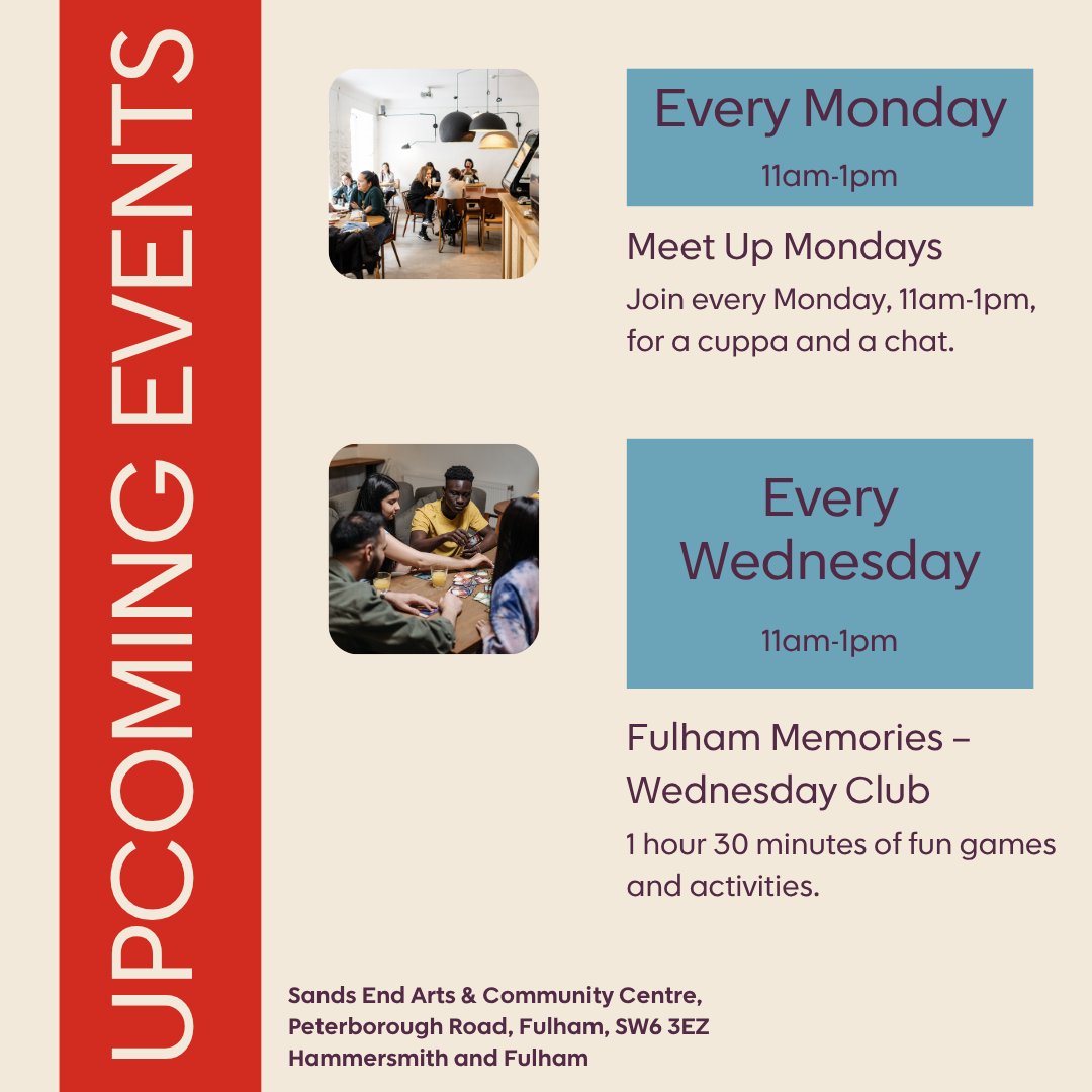 The Stoll Foundation (@stoll_veterans) on Twitter photo Sands End Arts & Community Centre - <a href="/SeaccFulham/">SEACCFulham</a> is a beautiful community hub in Hammersmith and Fulham and they have loads of activities to get involved in. These are some of their upcoming events! You can sign up to their newsletter for more updates. Sands End Arts & Community Centre - <a href="/SeaccFulham/">SEACCFulham</a> is a beautiful community hub in Hammersmith and Fulham and they have loads of activities to get involved in. These are some of their upcoming events! You can sign up to their newsletter for more updates.