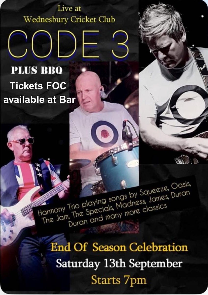 End of season celebration, Saturday 13th September. Tickets available at the bar 🏏☀️🍻