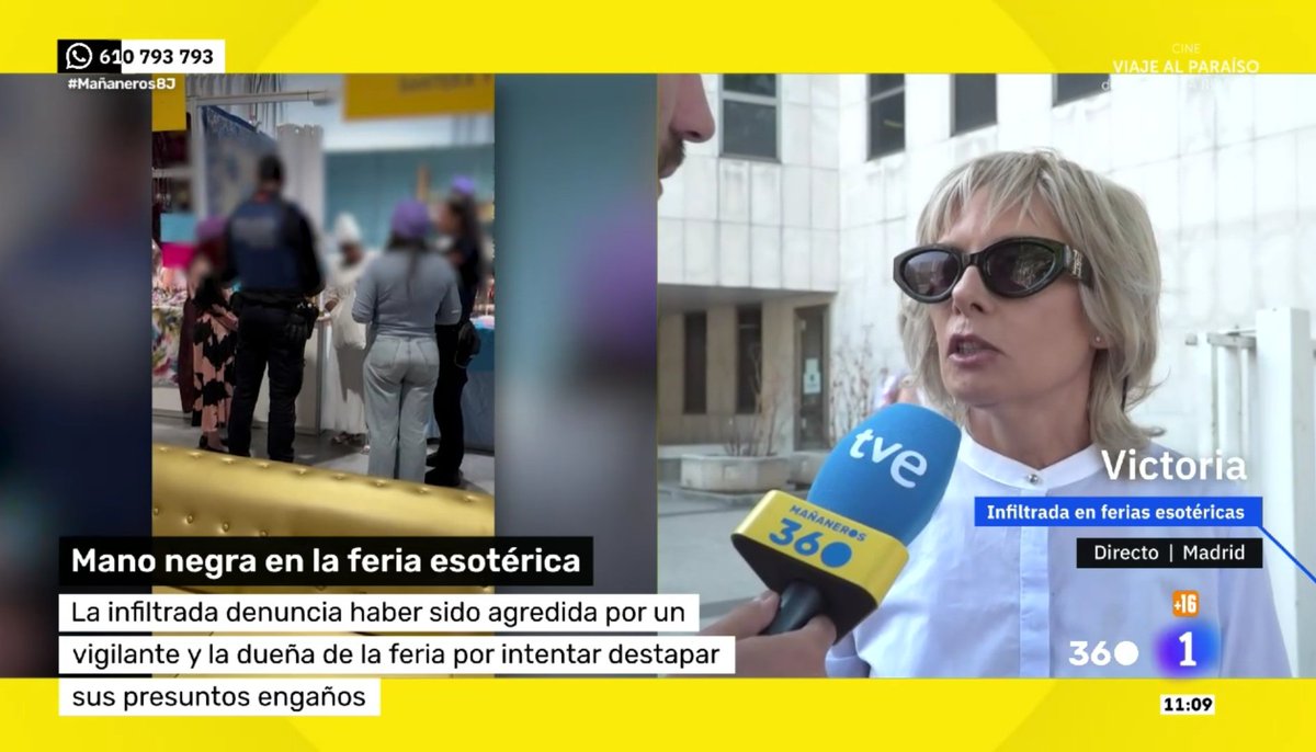 Luis Santamaría del Río 🐦 (@vaicondios) on Twitter photo Hoy la presidenta de <a href="/InfoAfesan/">Plataforma Afectados por la Santería</a> ha hablado en <a href="/MananerosTVE/">Mañaneros 360</a> de <a href="/La1_tve/">La 1</a> sobre la famosa Feria Esotérica de Chamartín (<a href="/Adif_es/">Adif</a>), a raíz del juicio por la agresión que sufrió por denunciar las barbaridades que incluye. ¡Gracias!
#Mañaneros8J <a href="/Inforenfe/">InfoRenfe</a> <a href="/Renfe/">Renfe</a> <a href="/CSanzAndrea/">Carlos Sanz Andrea</a> <a href="/apetp_/">apetp</a> Hoy la presidenta de <a href="/InfoAfesan/">Plataforma Afectados por la Santería</a> ha hablado en <a href="/MananerosTVE/">Mañaneros 360</a> de <a href="/La1_tve/">La 1</a> sobre la famosa Feria Esotérica de Chamartín (<a href="/Adif_es/">Adif</a>), a raíz del juicio por la agresión que sufrió por denunciar las barbaridades que incluye. ¡Gracias!
#Mañaneros8J <a href="/Inforenfe/">InfoRenfe</a> <a href="/Renfe/">Renfe</a> <a href="/CSanzAndrea/">Carlos Sanz Andrea</a> <a href="/apetp_/">apetp</a>