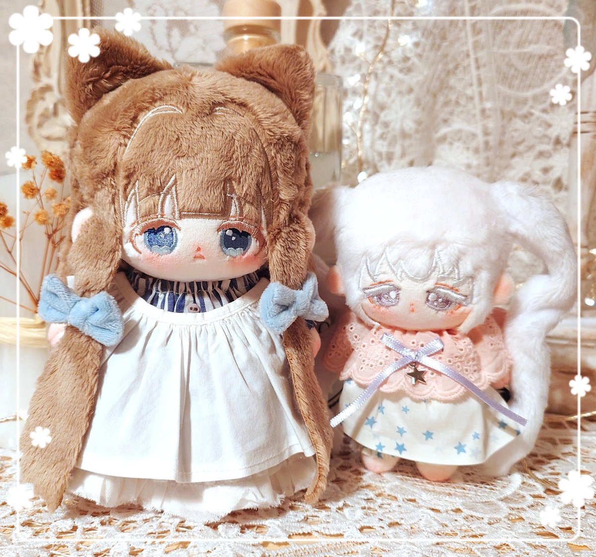 チビリンちゃん、SEOLAちゃんお迎えしました💕チークをしたのでやっとお披露目できる😉2人ともすごくかわいい〜😍
いつもかわいい子をありがとうございます🎵

🧸:솜살네인형가게 様(<a href="/somsalne/">솜살네인형가게🕯️</a>)
GO: M様(<a href="/______miu__/">⋆ M ⋆</a>)

#솜살네_인형_왔어요
#よつほしと糸結び