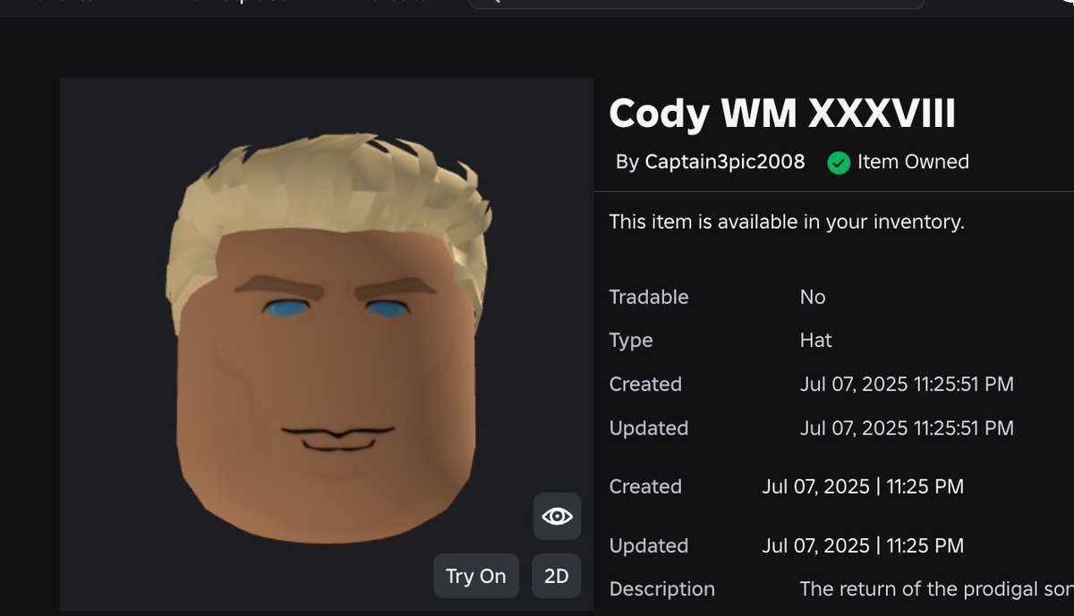 Juan (@juanpixelated) on Twitter photo Released my first UGC recently: roblox.com/catalog/964200β¦ I don't understand why Roblox takes a 70% cut off of the profit, but we deal we deal π
<a href="/Wrestling2X/">Wrestling 2X</a> Released my first UGC recently: roblox.com/catalog/964200β¦ I don't understand why Roblox takes a 70% cut off of the profit, but we deal we deal π
<a href="/Wrestling2X/">Wrestling 2X</a>