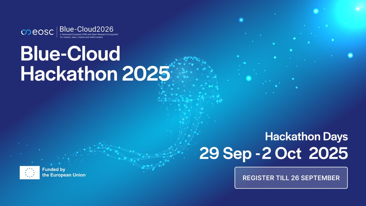 EMSOeu's tweet image. 🌊 Ready to #HackTheOcean?
 Join the #BlueCloudHackathon from 29 Sept–2 Oct 2025!
Work with ocean scientists, data experts &amp;amp; innovators to build digital solutions for a sustainable blue future.

🚀 Register: hackathon2025.blue-cloud.org

#EU4Ocean #MarineScience #UNOceanDecade