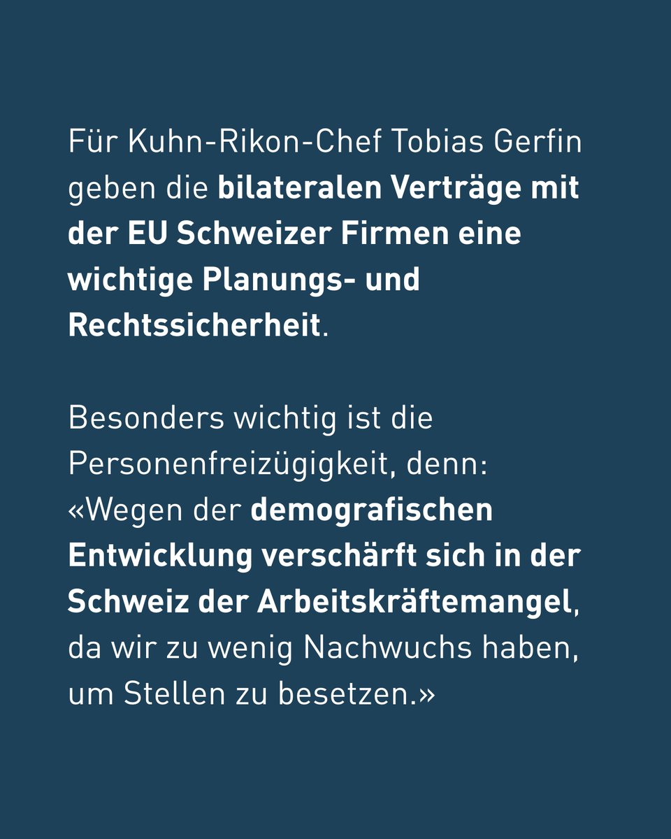 starkvernetzt's tweet image. Für Kuhn-Rikon-Chef Tobias Gerfin sind die bilateralen Verträge mit der EU ein Muss. Sie stehen für Beständigkeit. Besonders wichtig: Die Personenfreizügigkeit, um dem Arbeitskräftemangel in der Schweiz zu entschärfen. 👉Interview @sonntagszeitung : bit.ly/4kpCJUc