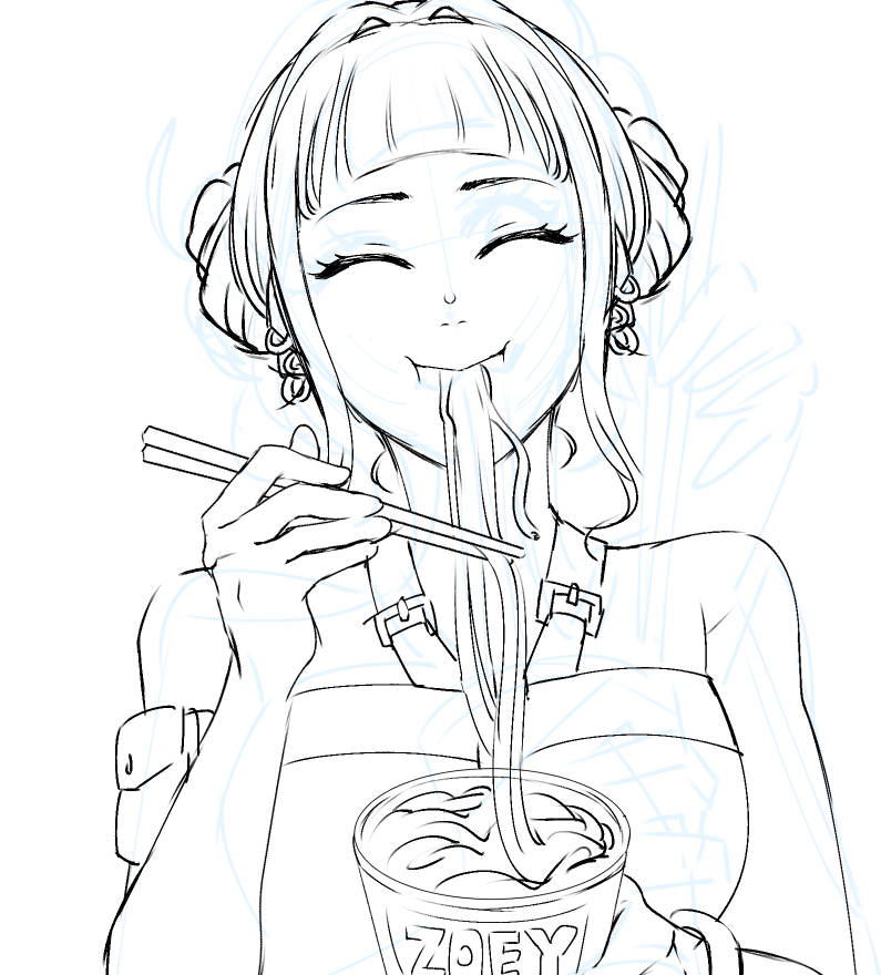 niccodraws's tweet photo. zoey with her cup noodle~

#KPOPDEMONHUNTERS https://t.co/T6iNTUmWW1