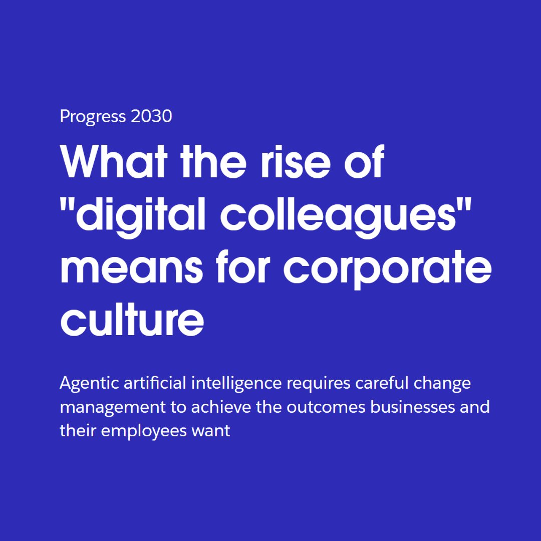 Zahra Bahrololoumi CBE (@zahras_b) on Twitter photo "This isn't a tech upgrade. It's a workforce revolution." Our own <a href="/JocelynZanasi/">Jocelyn Zanasi</a>, VP of Professional Services at @Salesforce, is quoted in a compelling <a href="/economistimpact/">Economist Impact</a> article discussing the rise of "digital colleagues."
Read the article: impact.economist.com/new-globalisat… "This isn't a tech upgrade. It's a workforce revolution." Our own <a href="/JocelynZanasi/">Jocelyn Zanasi</a>, VP of Professional Services at @Salesforce, is quoted in a compelling <a href="/economistimpact/">Economist Impact</a> article discussing the rise of "digital colleagues."
Read the article: impact.economist.com/new-globalisat…