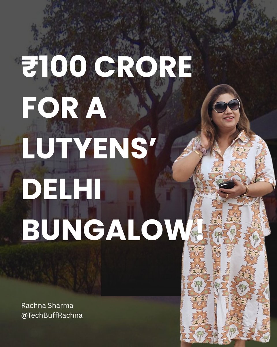 TechbuffRachna's tweet photo. A Lutyens’ Delhi bungalow just sold for ₹100 crore! Delhi’s most exclusive addresses continue to break records, showing that luxury real estate is alive and thriving in India’s capital.
#LutyensDelhi #LuxuryHomes #DelhiProperty https://t.co/0bKVJNut8u