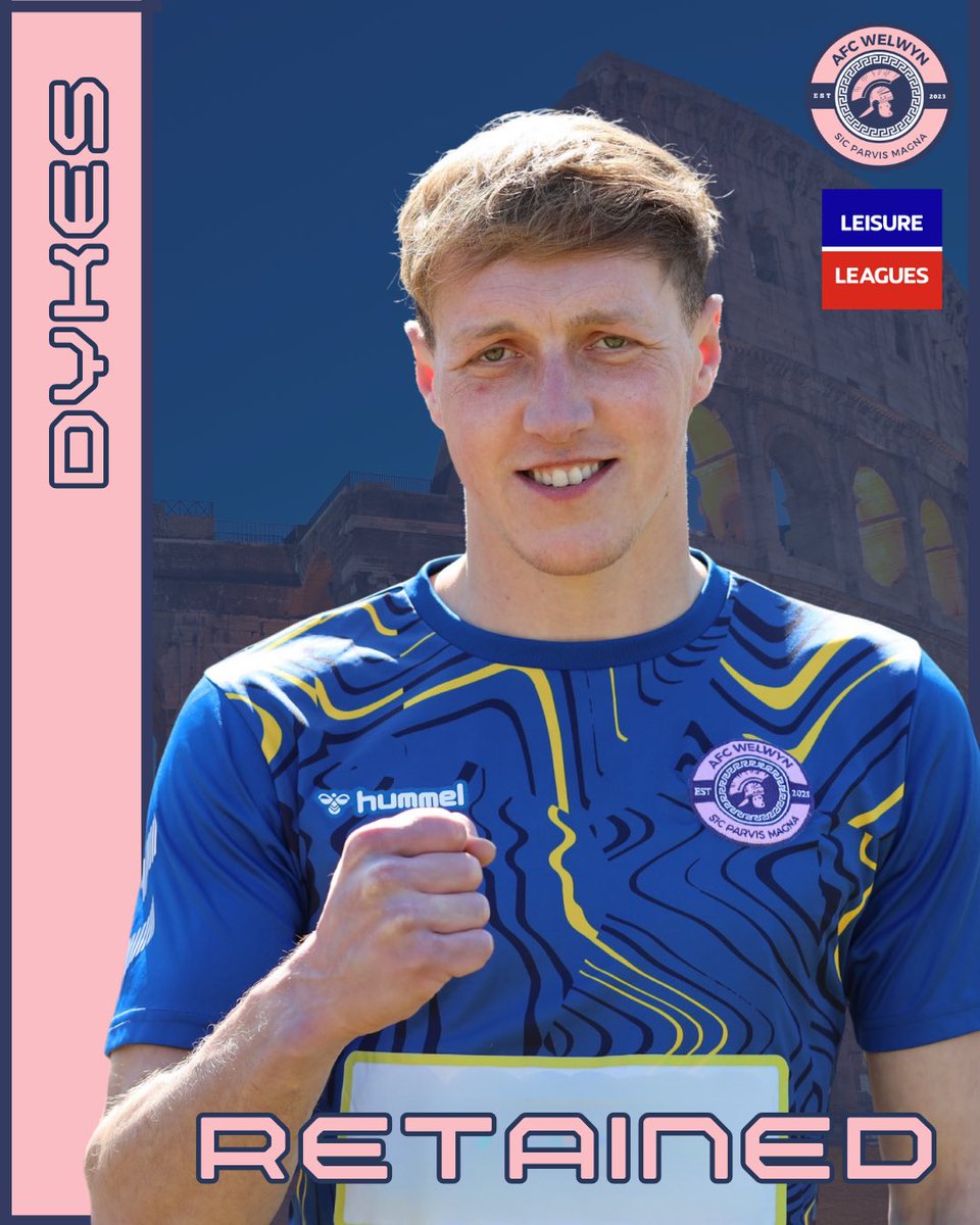 📢 R E T A I N E D 📢

DYKESY IS ROMAN LALALALA!! 

We’re pleased to confirm that forward <a href="/LeeDykes8/">Lee Dykes</a> will be staying with AFC Welwyn for the 2025/26 season! 

A key presence up top, Lee brings strength, work rate, and goals. Big season ahead, LETS GO! 💙🩷

#uptheromans #retained