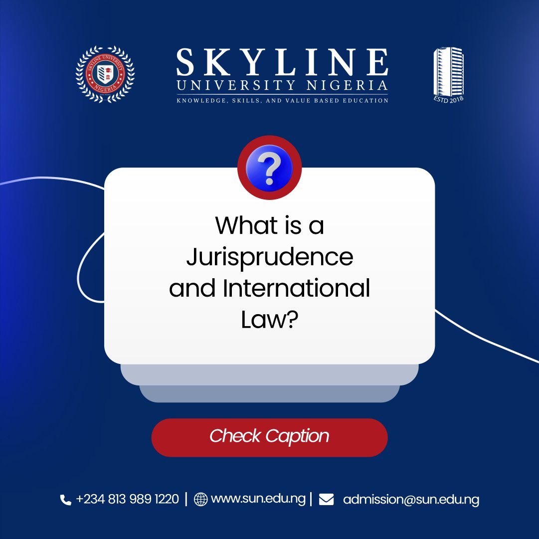 Law isn’t just about courtrooms and suits — it’s about ideas, rights, and global rules.

Jurisprudence asks the big questions: What is justice? What makes a law valid?

International Law sets the ground rules for peace, war, trade, and diplomacy.

#skylineuniversity