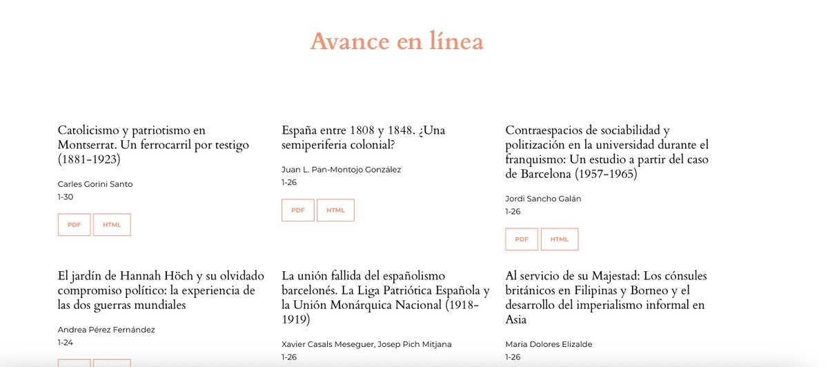 📢¡Ya está disponible nuestro último Avance en Línea! Un total de diez artículos que se publicarán próximamente en nuestra revista. Disponibles en abierto y con descarga gratuita, aquí:
revistasmarcialpons.es/revistaayer/is…