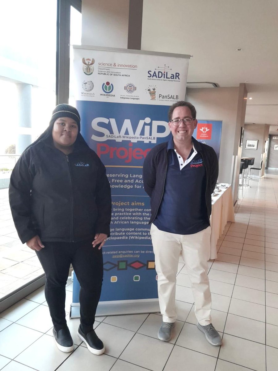 SADiLaR (@sadilar_za) on Twitter photo The SWiP workshop is underway at the <a href="/go2uj/">University of Johannesburg</a>, bringing together language enthusiasts and scholars to build Wikipedia editing skills and preserve digital languages. #SWiP #KnowledgeSharing #LanguagePreservation
<a href="/Wikimedia_ZA/">Wikimedia South Africa</a> <a href="/PanSALB/">Pan South African Language Board</a> The SWiP workshop is underway at the <a href="/go2uj/">University of Johannesburg</a>, bringing together language enthusiasts and scholars to build Wikipedia editing skills and preserve digital languages. #SWiP #KnowledgeSharing #LanguagePreservation
<a href="/Wikimedia_ZA/">Wikimedia South Africa</a> <a href="/PanSALB/">Pan South African Language Board</a>