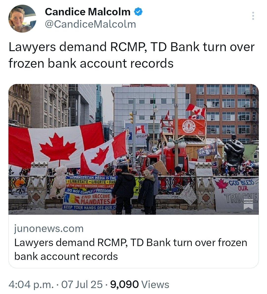 Trudeau's use of the EA was declared unlawful by a Federal Court judge. Every act that flowed from the EA was therefore also unlawful. Anyone who went along with this needs to see the inside of a courtroom.