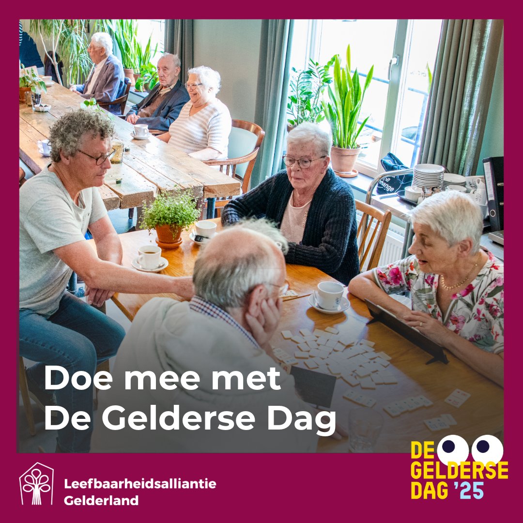 📅 Blok 27 september in je agenda: het is De Gelderse Dag! 🎉
Een dag vol mooie ontmoetingen, verrassende activiteiten en een live pubquiz!

✅ Organisaties kunnen zich nu aanmelden
👥 Inwoners kunnen zich nu ook inschrijven

👉 degeldersedag.nl