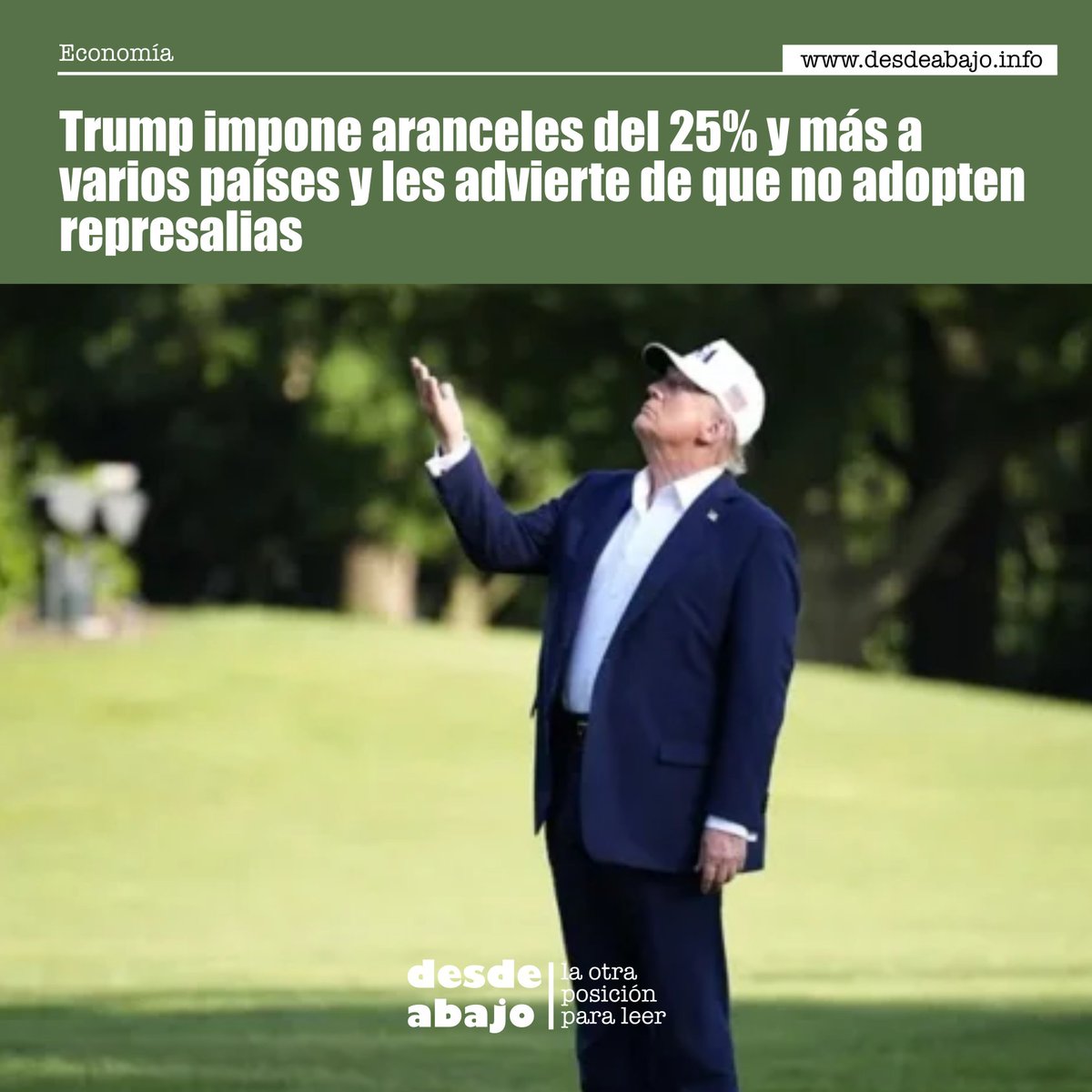 #Economía 💰| El mandatario exige por cartas a sus líderes de que no tomen represalias, ya que la cifra que fijen por su cuenta se sumará al ya anunciado: “Lamentablemente, nuestra relación ha estado lejos de ser recíproca”.

desdeabajo.info/otras-noticias…

#Comercio #Geopolítica