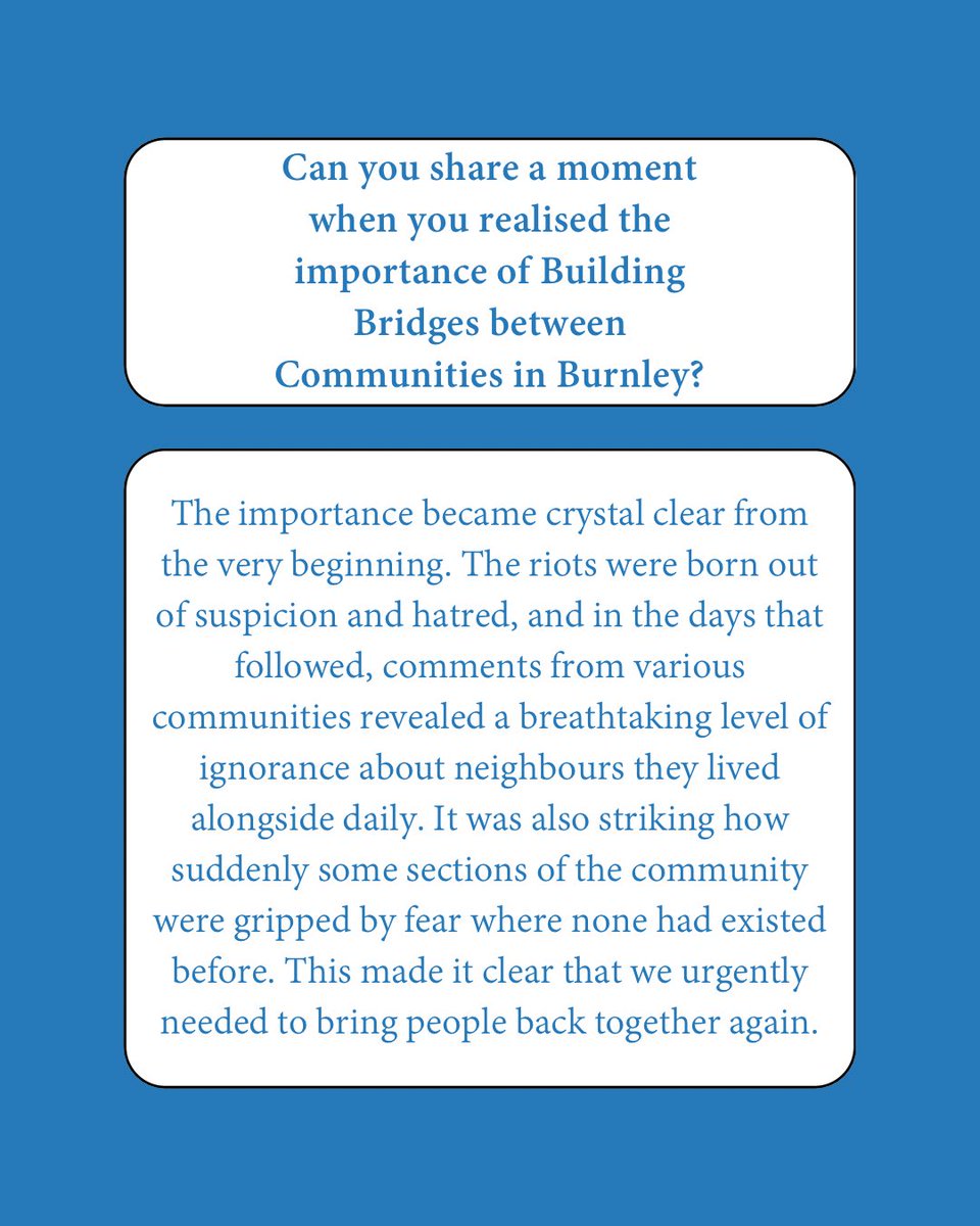 B_B_Burnley's tweet image. Meet the Team Tuesdays!
This week, we’re spotlighting Carol Pike, Honorary Vice President and Trustee of Building Bridges Burnley.
Swipe to read our Q&A with her 💬
#MeetTheTeam #BuildingBridgesBurnley #InterfaithWork #CommunityCohesion #BurnleyVoices #TeamTuesday