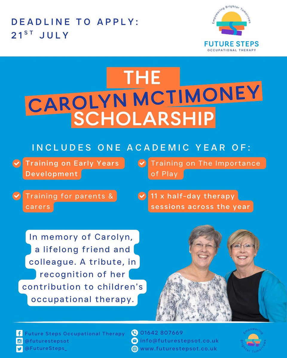 ✨ Exciting Opportunity for Local Nurseries! ✨

How to apply for FREE:
Pop us a message 📲 or email us at info@futurestepsot.co.uk for more info and an application form 📩

Applications close 21st July - don’t miss out! 📅✨