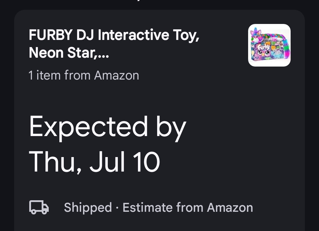 DeathRabbitzz's tweet photo. oooo second dj furby arriving soon! #furby https://t.co/Ju42o8dTI1
