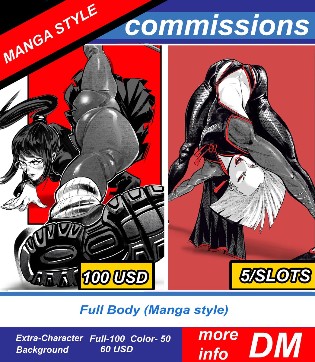 Hi! I'll accept some commissions, but this time they're limited to only 5 slots.
.
If you're interested in anything, send me a direct message.
.
#art #manga #anime