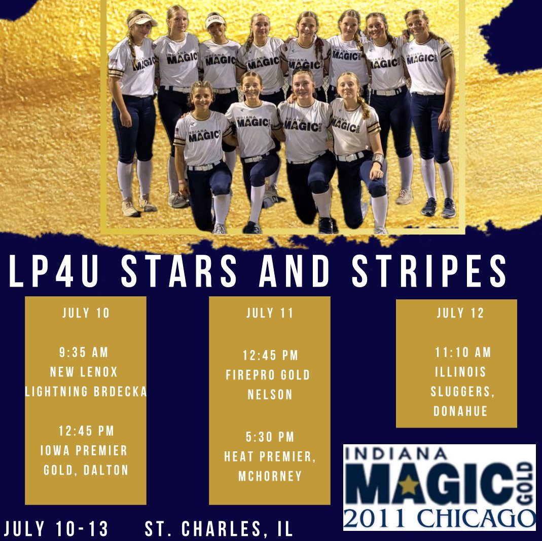 Got our schedule and these girls are ready to work this week! See you in St. Charles for the LP4U Stars and Stripes 🪄⭐ <a href="/MagicGoldSB/">IN Magic Gold-Green</a>