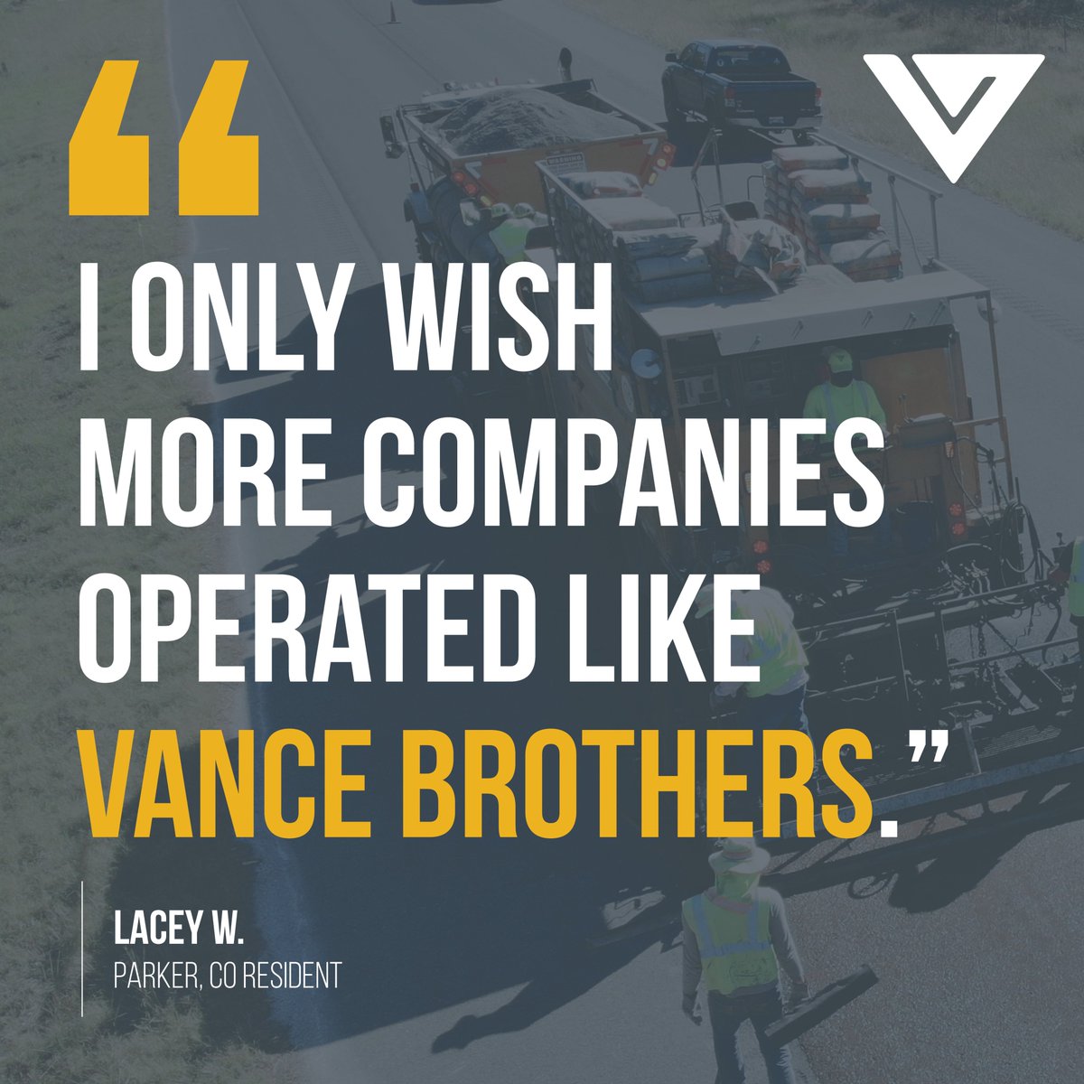 VanceBrothers's tweet photo. Shoutout to our crew paving the way in Parker, Colorado. 💪 Never cutting corners. Always working with integrity. That’s the Vance Brothers way. Hear it from one satisfied customer ... 🧵 https://t.co/keYovsmoqQ