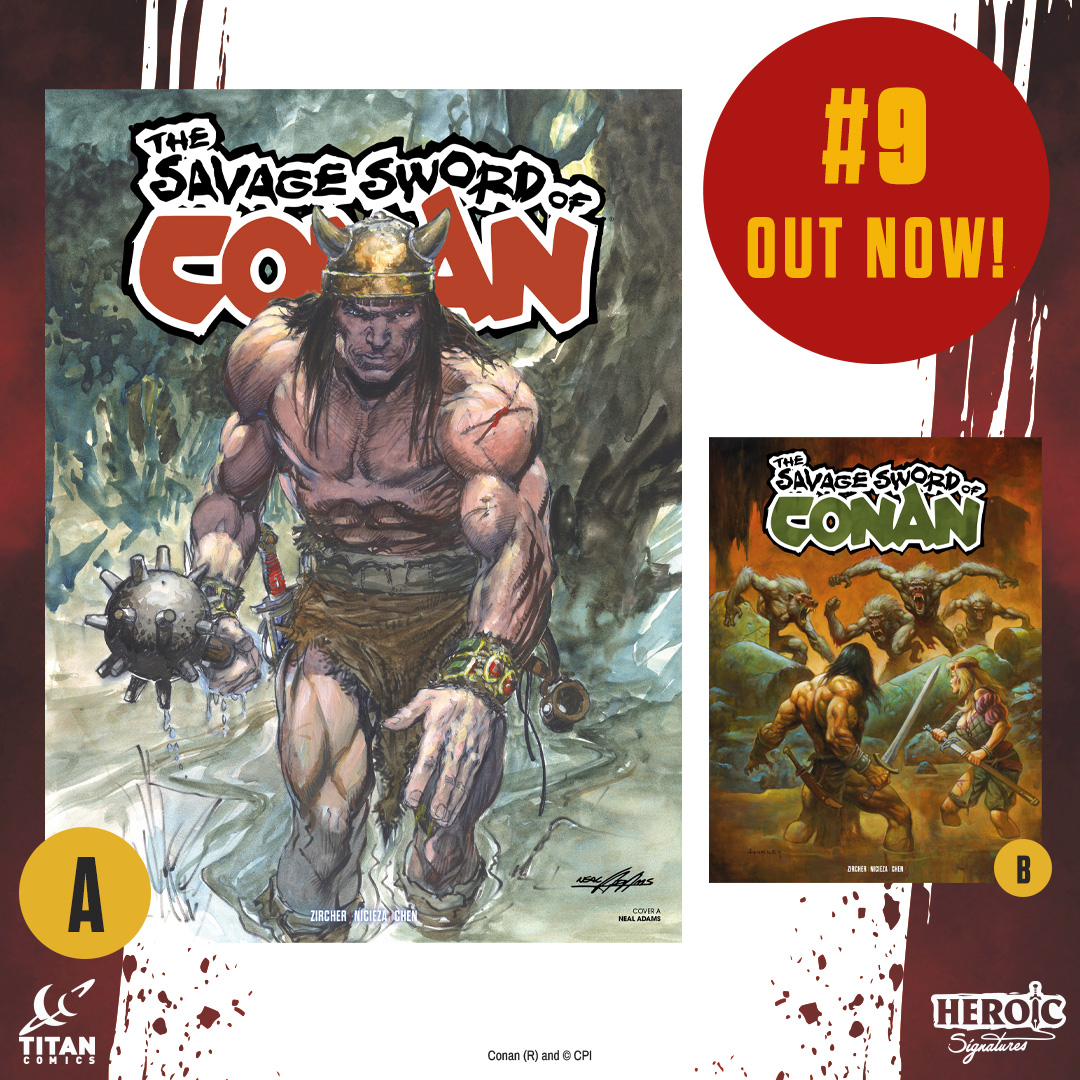 Titan Comics (@comicstitan) on Twitter photo The Savage Sword of Conan #9 – OUT NOW!
<a href="/PatrickZircher/">Patch Zircher</a> slashes into the Hyborian Age with a tale of high adventure starring Conan and Valeria, and <a href="/FabianNicieza/">FabianNicieza</a> and artist <a href="/SeanChenartist/">Sean Chen</a> tell a high-stakes assassination story featuring Kull.
Order HERE: bit.ly/44BDmEo The Savage Sword of Conan #9 – OUT NOW!
<a href="/PatrickZircher/">Patch Zircher</a> slashes into the Hyborian Age with a tale of high adventure starring Conan and Valeria, and <a href="/FabianNicieza/">FabianNicieza</a> and artist <a href="/SeanChenartist/">Sean Chen</a> tell a high-stakes assassination story featuring Kull.
Order HERE: bit.ly/44BDmEo