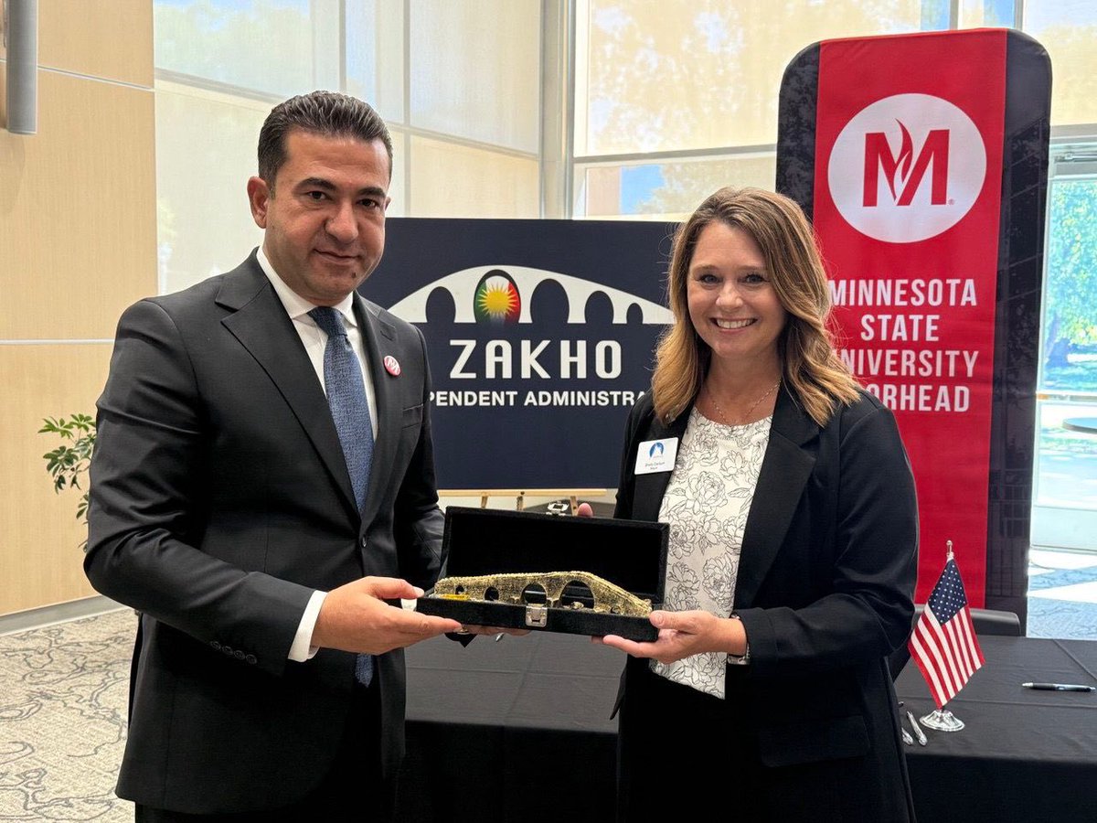 USCGERBIL's tweet image. On July 2, the Mayor of Moorhead, Minnesota and the Head of Zakho Independent administration signed a friendship proclamation laying the groundwork for cultural exchanges, educational advancements, and business endeavors. Congratulations to the cities of Moorhead and Zakho!