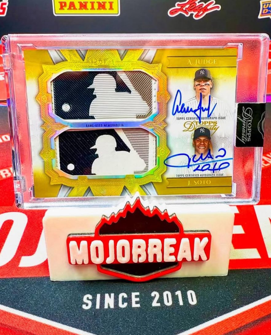 2024 Topps Dynasty Aaron Judge &amp; Juan Soto Dual MLB Logoman Patch Auto 1/1…