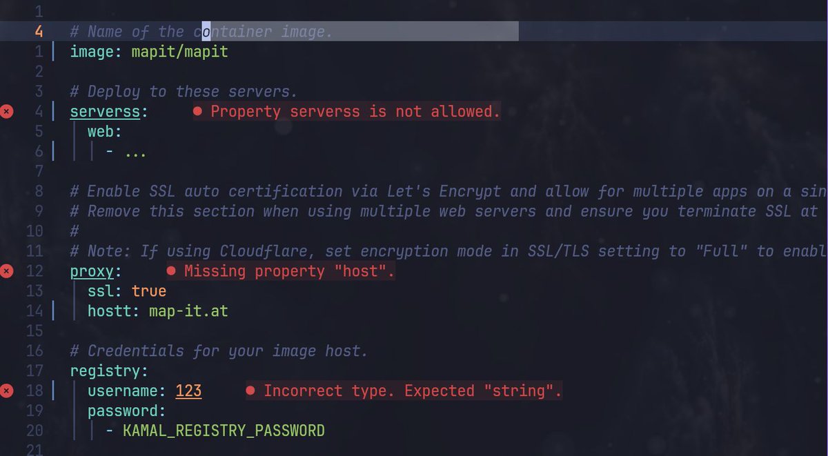 hschnedlitz's tweet image. Ruby Schema Store is pretty nice 🤩
If you're using Neovim and want to get nice validations for your Rails YAML files, here's how you can set things up. This is LazyVim and lsp-config, but you should be able to get things done with a different setup too.
#rubyonrails #nvim