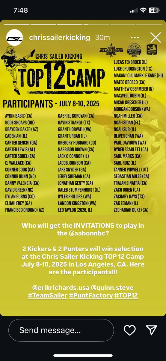 Kyler Phillips (@kphillips2026) on Twitter photo On my way to Burbank for Top 12
Let’s Go!
<a href="/JustinLeathers/">Coach Leatherman</a> <a href="/Chris_Sailer/">Chris Sailer Kicking</a> <a href="/ThePuntFactory/">Aaron Perez</a> On my way to Burbank for Top 12
Let’s Go!
<a href="/JustinLeathers/">Coach Leatherman</a> <a href="/Chris_Sailer/">Chris Sailer Kicking</a> <a href="/ThePuntFactory/">Aaron Perez</a>