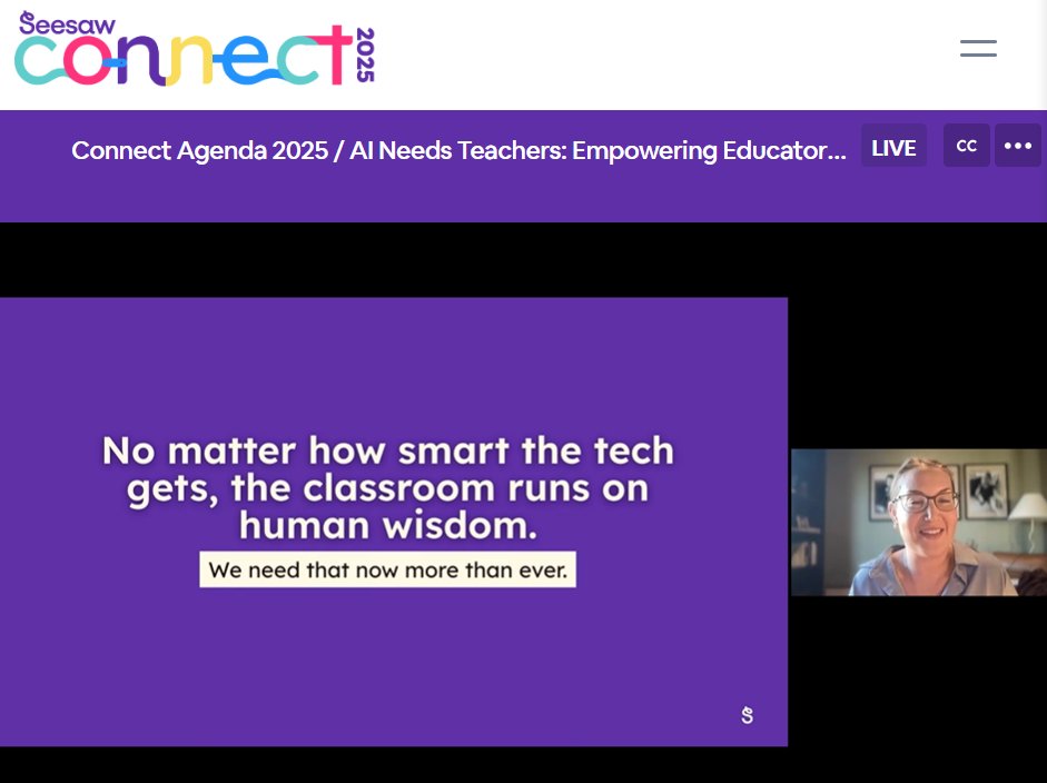 MBMcDaniel27's tweet photo. Today is @Seesaw Connect 2025!  The keynote with @sararomeroheaps has begun! #AI @IthacaNYSchools https://t.co/mC1fDdldXh