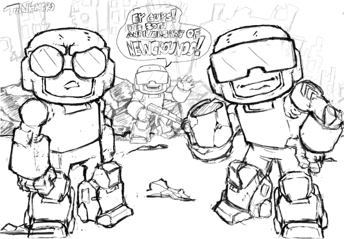 I’m late as hell , aren’t I ? #tankmen #newgrounds #digitalart
