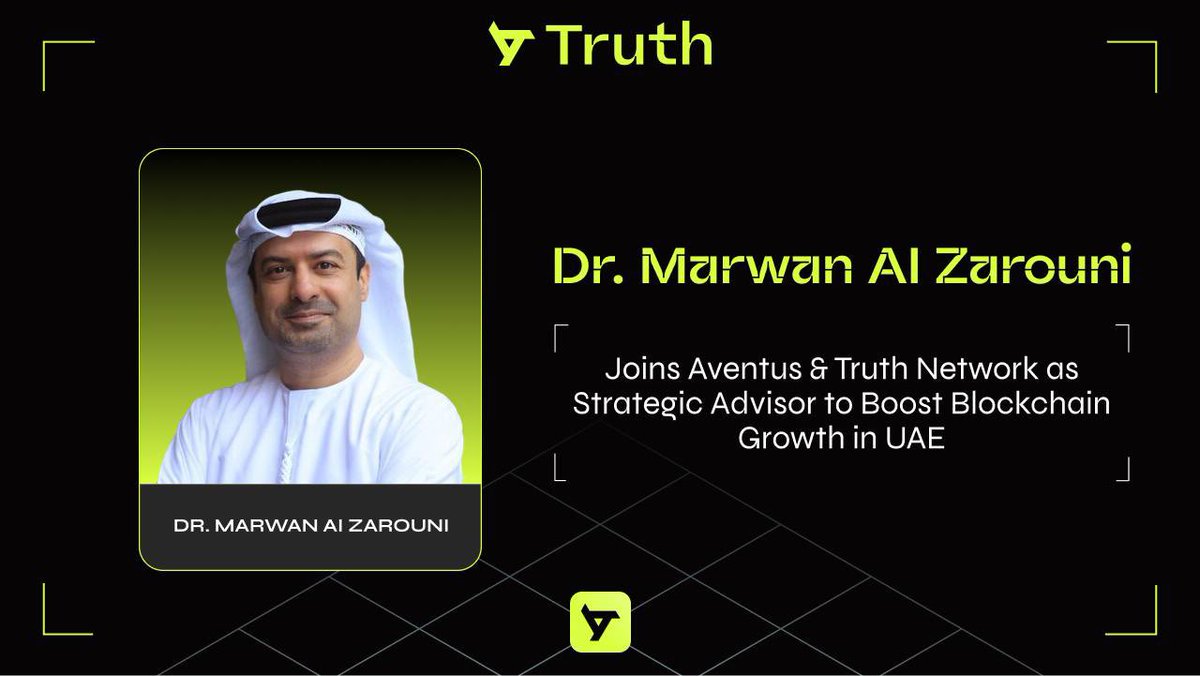 PRDCTR_IO's tweet photo. We’re excited to welcome @drmarwan, CEO of the Dubai Blockchain Center, as a Strategic Advisor to Truth Network and @AventusNetwork to accelerate UAE blockchain expansion 🌍

More information here: https://t.co/Yvvinl86ZX https://t.co/RCKmeDR5Dp