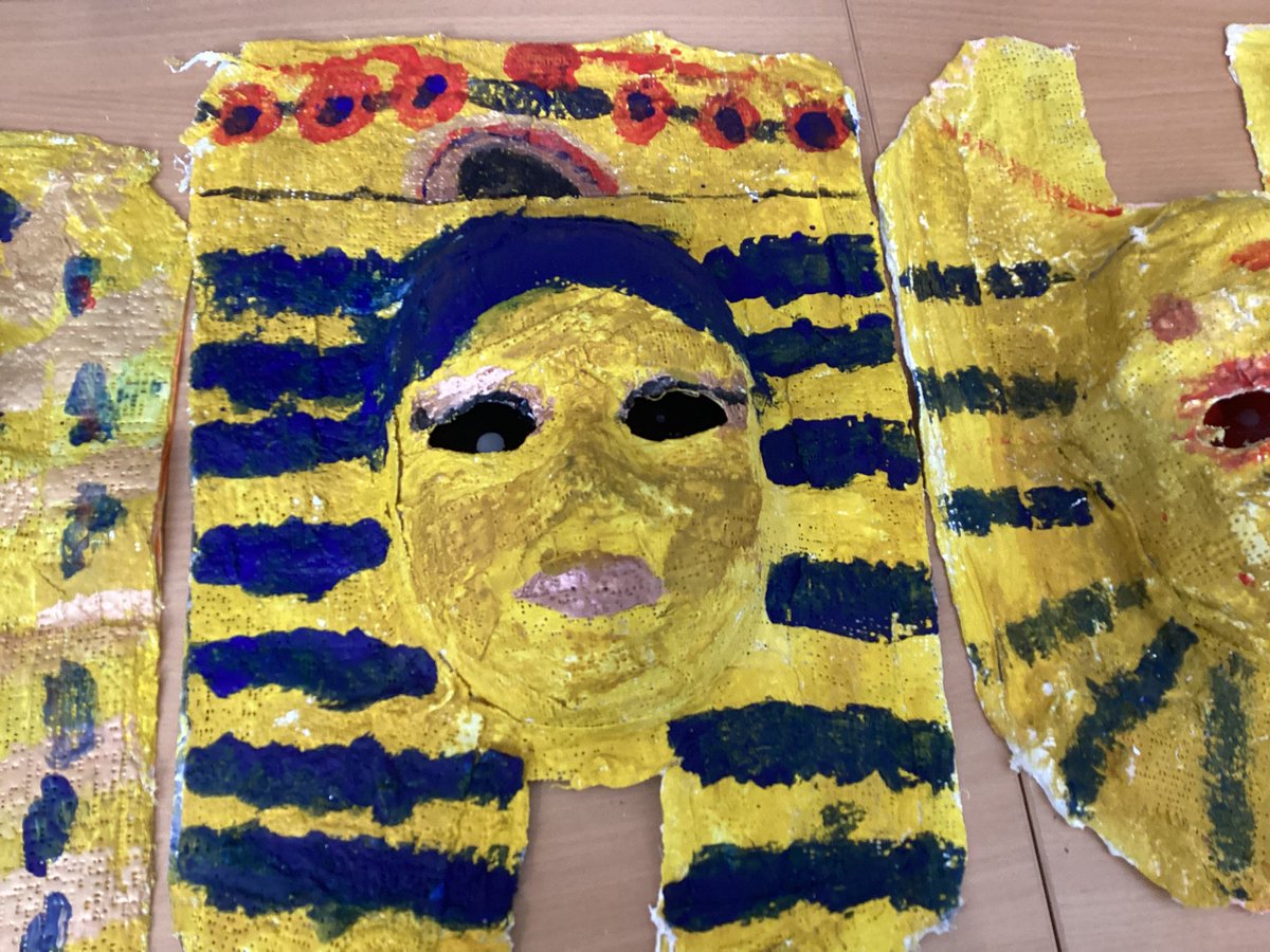 Today Year 4 we were painting their death masks in Art today.