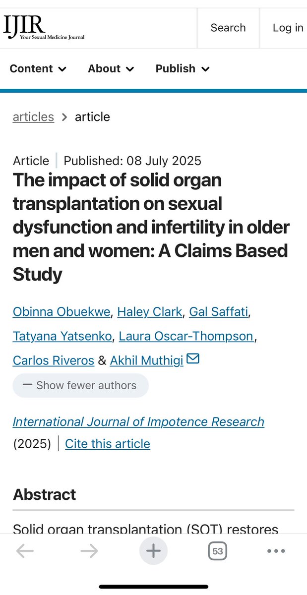 AkhilMuthigi's tweet image. Congrats to @ObinnaObuekwe our @HMethodistUro Men’s Health research fellow on his first first author publication
👏🏽💪🏽

First of many to come 

@HMethodistUro @yoursexmedjour 
@tyatsenk @GalSaffatiMD 

rdcu.be/eviCS