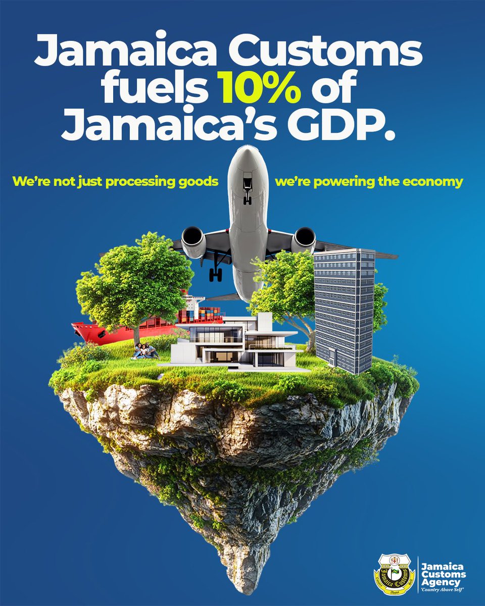 Jamaica Customs isn’t just behind the scenes, we’re at the heart of nation-building. Driving trade, security, and growth while contributing 10% to GDP. #JamaicaCustoms #NationBuilding