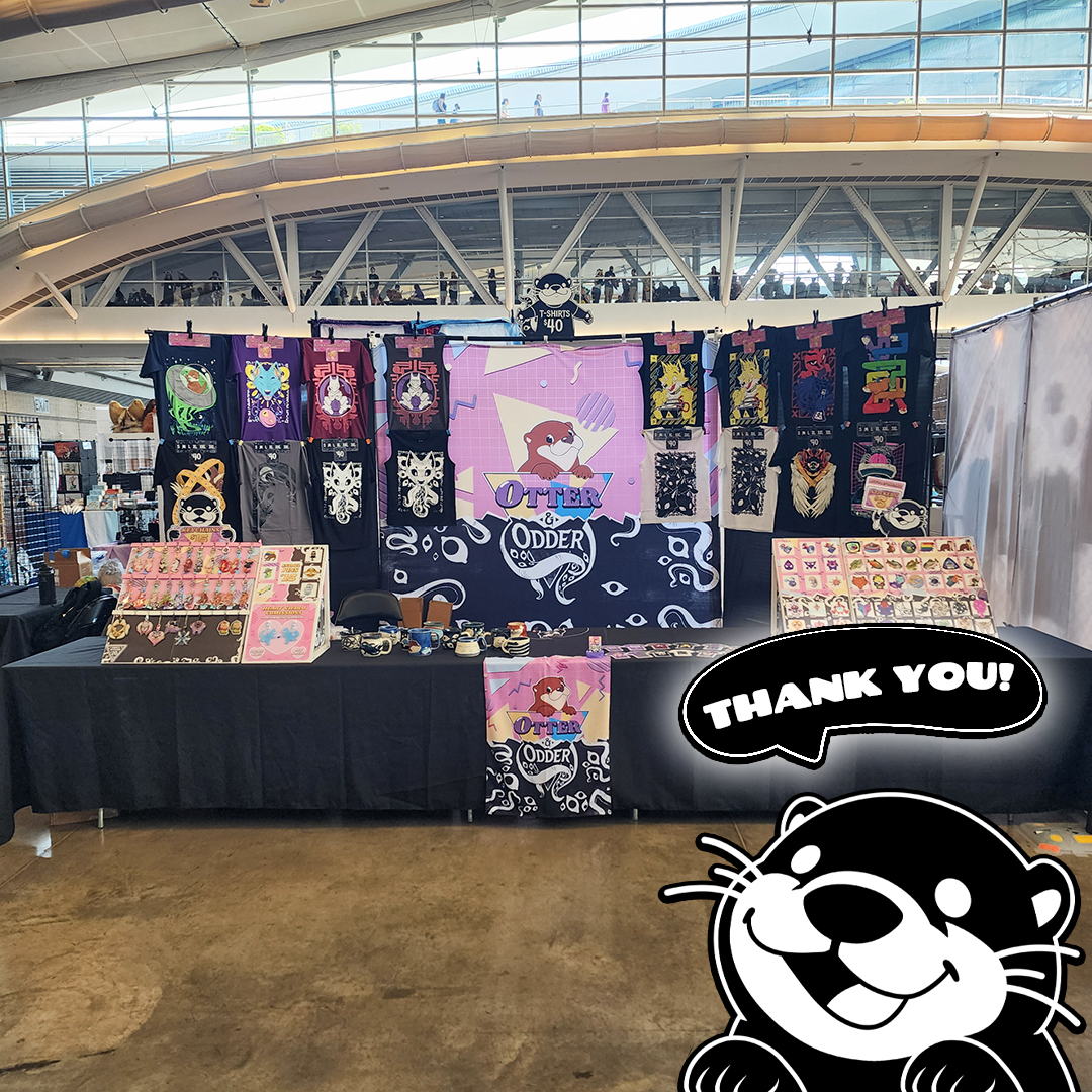 Thank you Anthrocon and everyone that came by our table! You all made  our first time vending at Anthrocon such a blast! We hope to see you all  again next year! 🎉🦦🎉