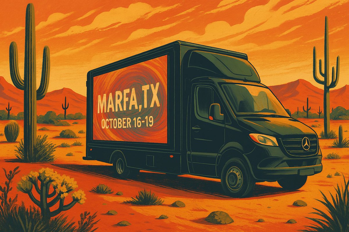 GM 🌵🔥

Marfa is calling.

October 16–19, the desert becomes our canvas.

Bookings are now open for platforms, brands &amp; communities.
We’re also spotlighting a select few artists to join the ride. 

Check our pinned tweet.