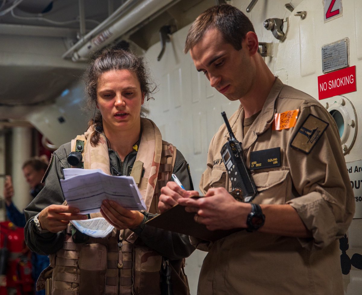 US2ndFleet's tweet image. Sailors assigned to USS New York (LPD 21) and the Rotterdam-class landing platform dock ship HNLMS Johan de Witt (L 801) escort simulated patients while conducting mass casualty training aboard New York during exercise Atlantic Alliance 2025, July 5, 2025. #AA25