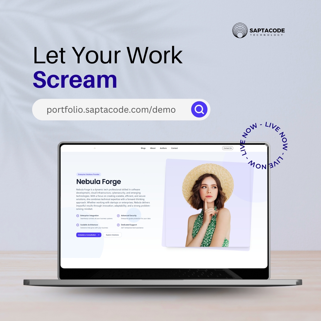 SaptaCode's tweet image. Portfolio is your silent advocate!
As you run toward the corporate door, your strongest power is your work on display.
Don&apos;t let your skills stay hidden, show them off!
💻 Demo: portfolio.saptacode.com/demo/PersonalB…
#PortfolioPower #CareerTools #PersonalBranding #Saptacode #DigitalResume