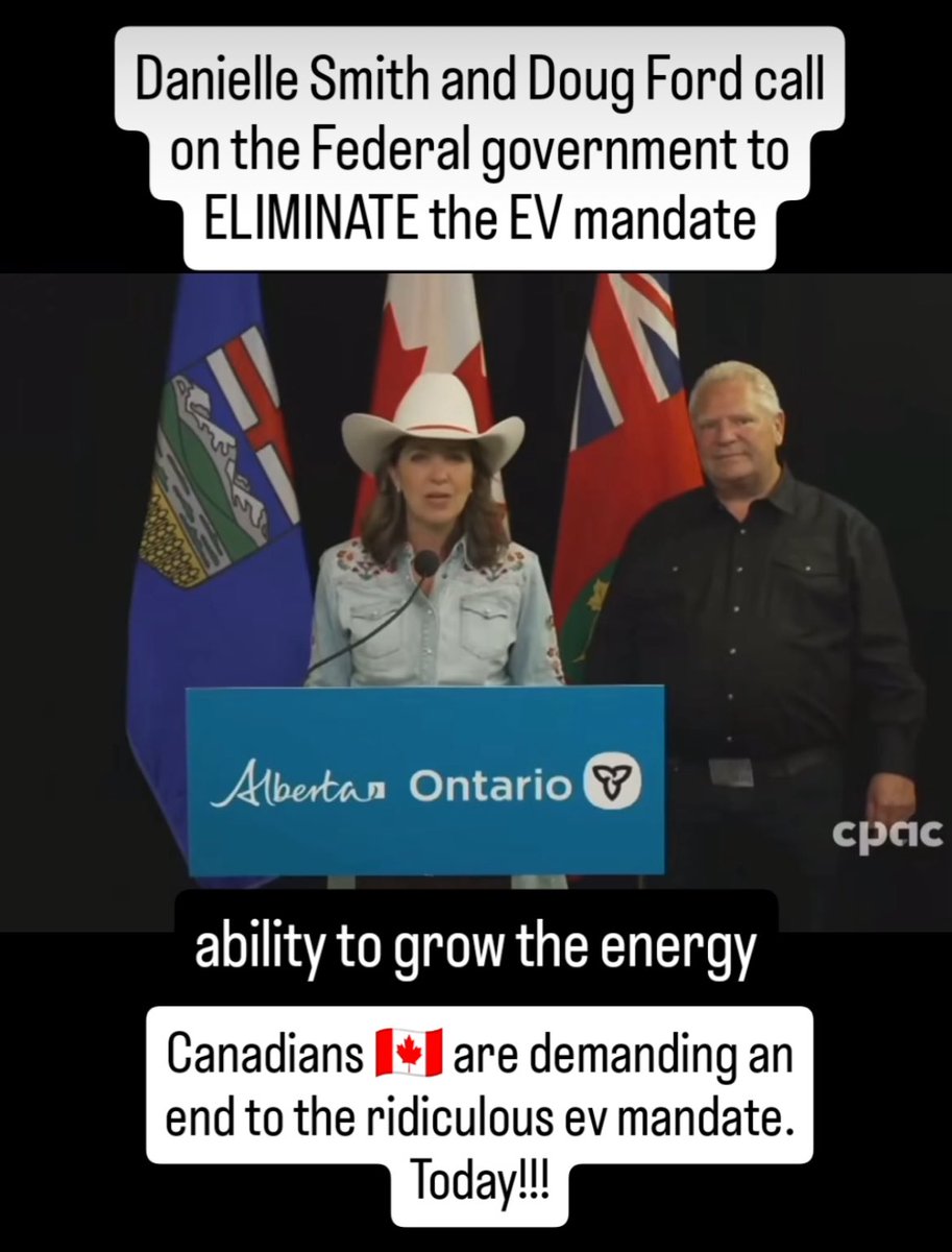 JenuinStyles's tweet image. #danielsmith stated that #alberta only bought 4.2% of the #ev market but with the #government #mandates they would have to #buy 20% #zeroemissions cars 40,000 of 200,000 vehicles so they would have to buy nearly every EV manufactured in #ontario 2024 to meet that #crazy #carney