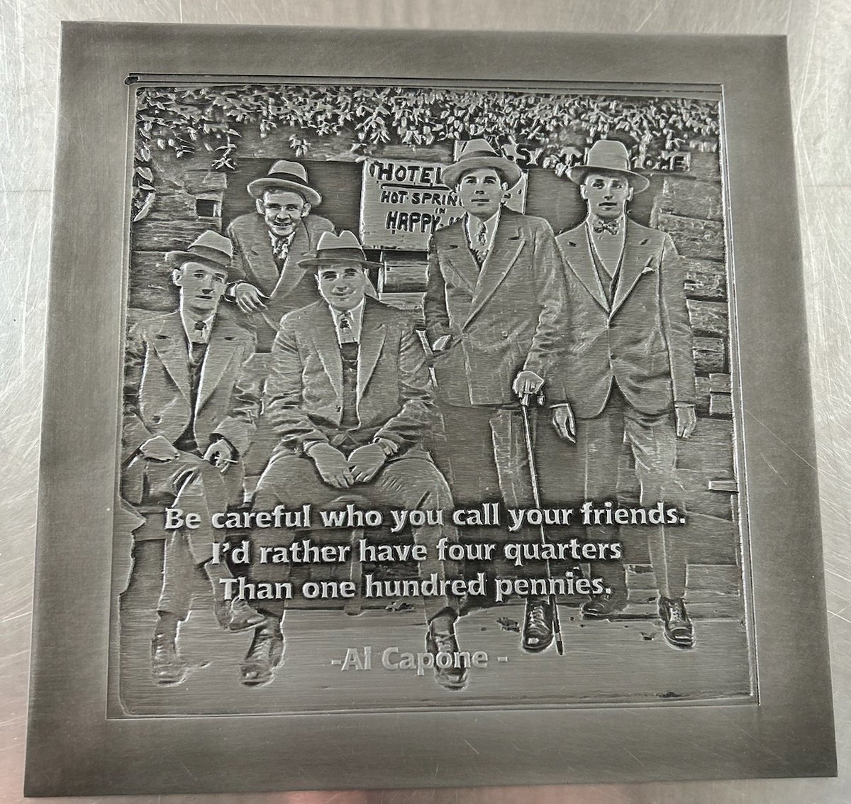 Get any of your high resolution photos right now and we will use cnc machinery to put it on Steel, Aluminum,  or Brass! Its a quick and easy process that's delivered to you in no time! Check out our website and get started now on that perfect gift.
#epic #gift #wow