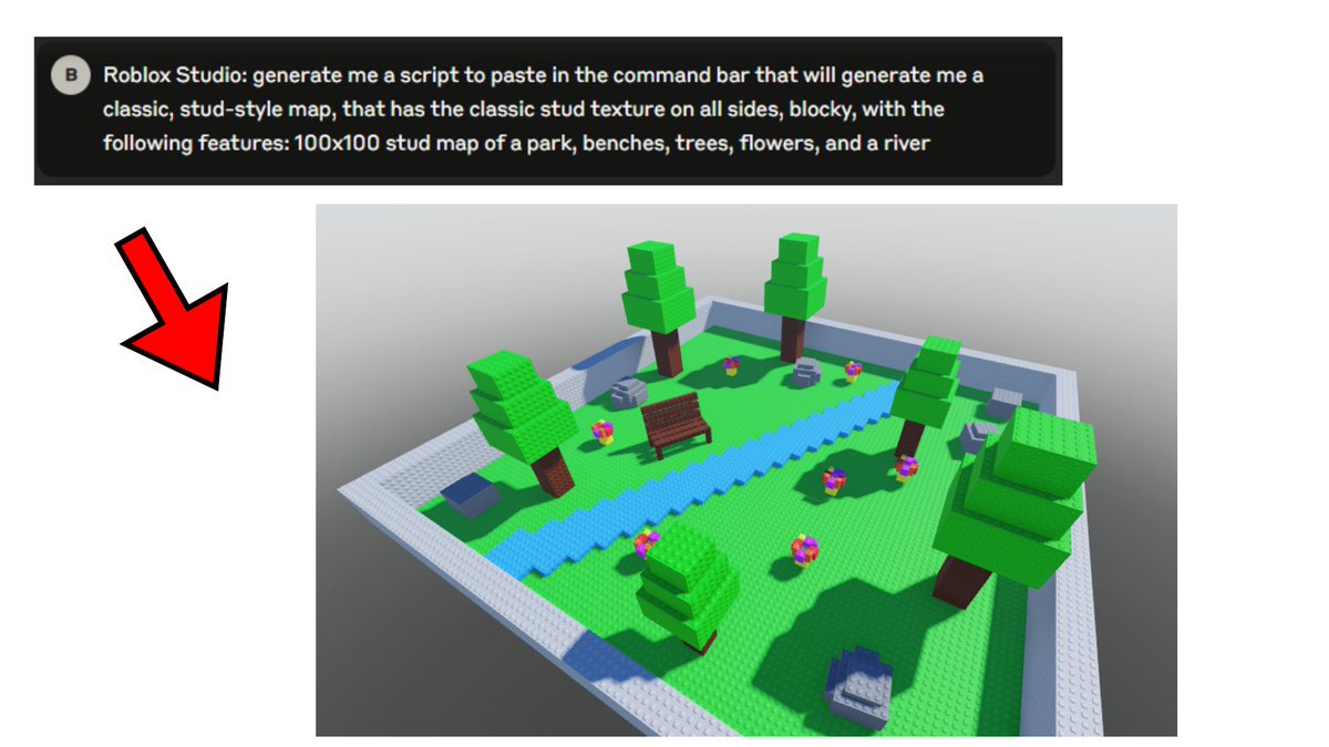 Bloxxiq's tweet image. 👀Roblox map builders are DONE.

🤖AI can now generate full, classic stud-style maps with a single prompt.

🤩This is perfect for people who are working on small projects, or projects that require multiple worlds.

#RobloxDev