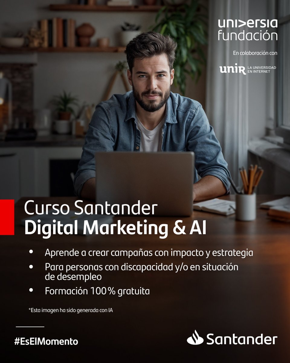 ¿Estás en búsqueda de empleo y quieres destacar en marketing digital? 

Aprende sobre IA, redes sociales y performance marketing de forma práctica y actualizada. 

💡 ¡Reserva tu plaza y cambia tu futuro digital!  ow.ly/Orsu50Wmmf1