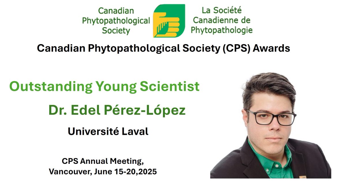 CPS (@phytopathca) on Twitter photo Congratulations to Dr. Edel Pérez-López on receiving the CPS Outstanding Young Scientist Award. #CPS2025 #Phytopathology <a href="/universitelaval/">Université Laval</a> Congratulations to Dr. Edel Pérez-López on receiving the CPS Outstanding Young Scientist Award. #CPS2025 #Phytopathology <a href="/universitelaval/">Université Laval</a>