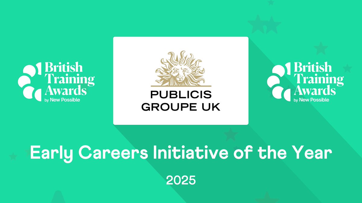 BritTrainAwards's tweet image. Achieving this year’s ‘Early Careers Initiative of the Year’ title is @PublicisGroupe, congrats! #Training #Awards #Learning #Development
