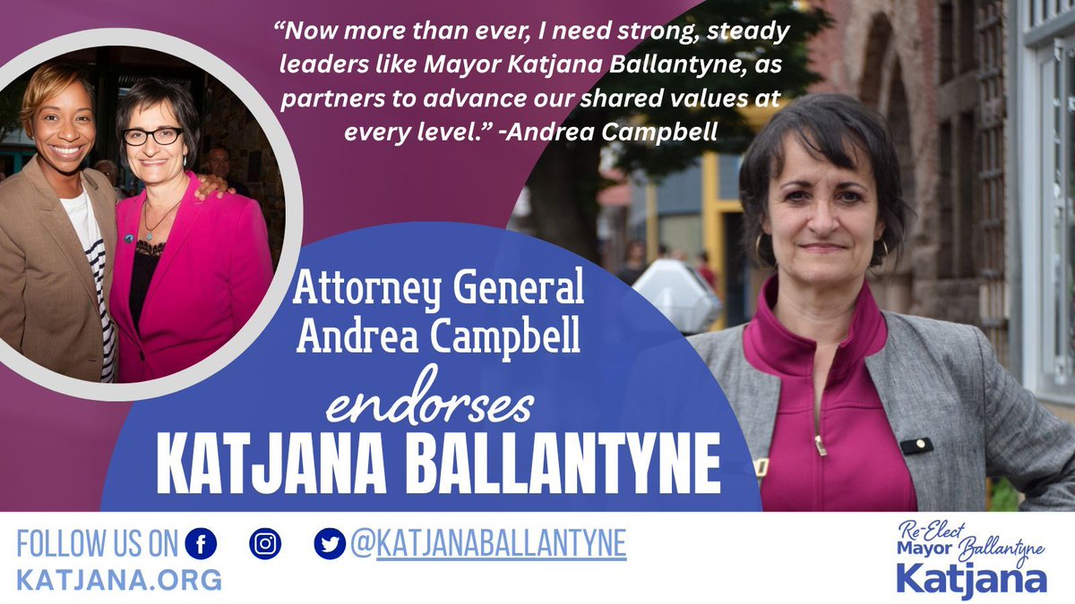 Mayor Katjana Ballantyne (@katjballantyne) on Twitter photo As we face the challenges ahead of us, It’s good to have Andrea Campbell as an ally in protecting the rights of ordinary citizens and standing up for communities that may feel marginalized. Together I know we will succeed.
#somervillema #somerpoli #masspoli
<a href="/AJCampbellMA/">Andrea J. Campbell</a> As we face the challenges ahead of us, It’s good to have Andrea Campbell as an ally in protecting the rights of ordinary citizens and standing up for communities that may feel marginalized. Together I know we will succeed.
#somervillema #somerpoli #masspoli
<a href="/AJCampbellMA/">Andrea J. Campbell</a>